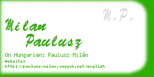 milan paulusz business card
