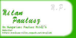 milan paulusz business card